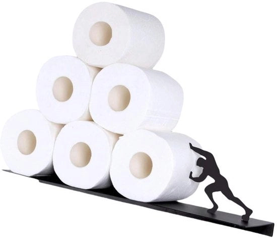Supporto per rotoli di carta da cucina in metallo da appendere al muro, decorativo per rotoli di carta da cucina, asciugamani umidi, nero