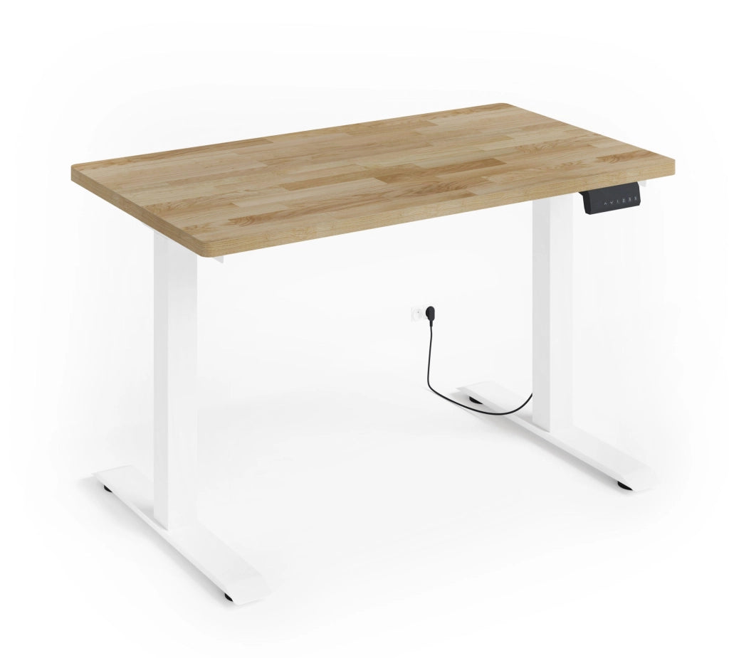 SCRIVANIA BIM NATURAL 2P BIANCO OPACO ROVERE NATURALE 120x65