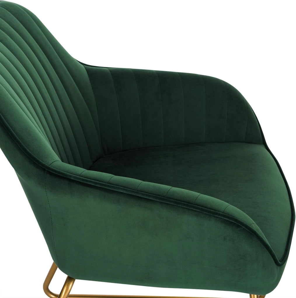set di 2 sedie cucina moderne sedie imbottite Adatte per Sala da Pranzo, Soggiorno, Camera da Letto Estetica in Tessuto di velluto Metallo dorato Verde Scuro BH246dgn-2