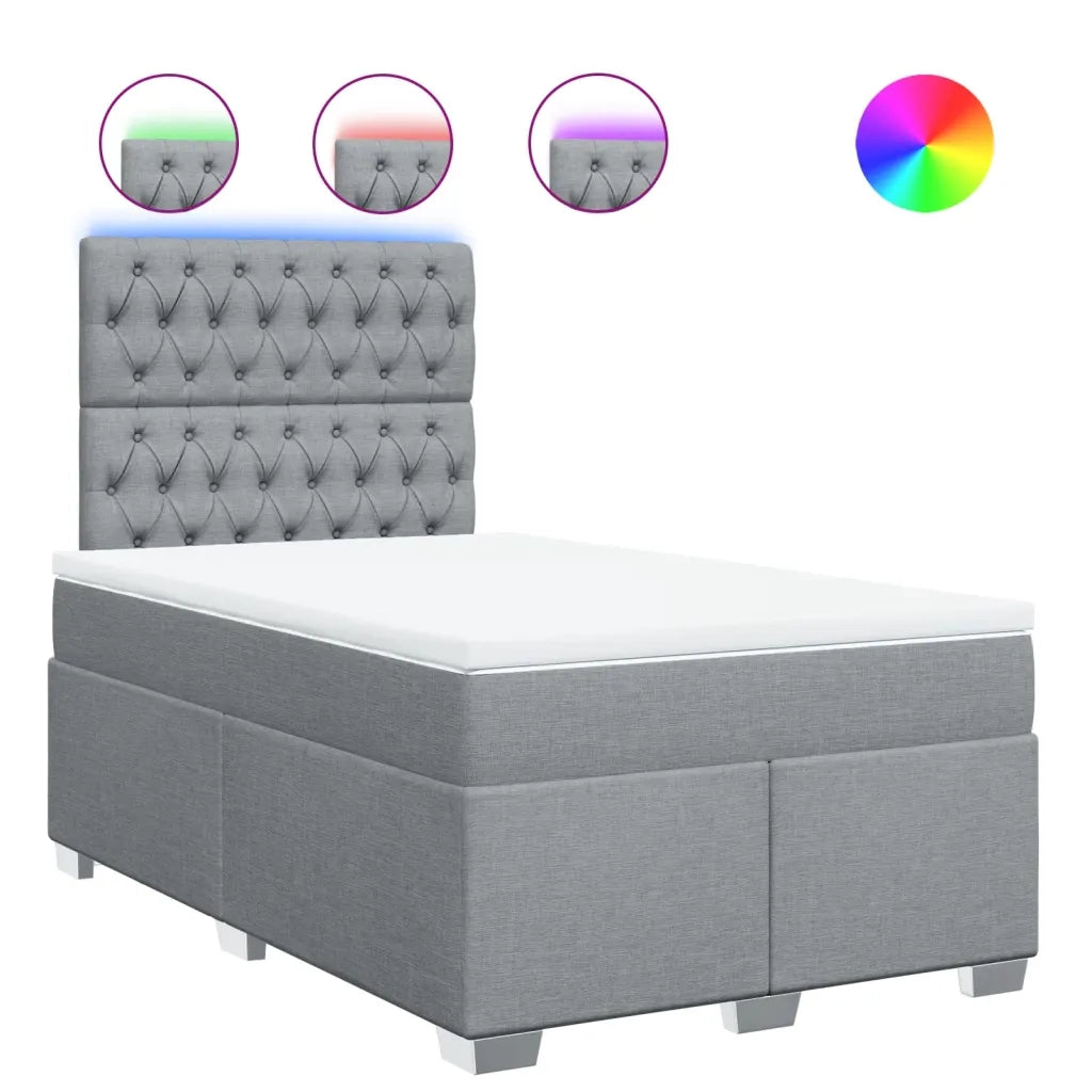 Giroletto a Molle con Materasso Grigio Chiaro 120x190cm Tessuto 3292734