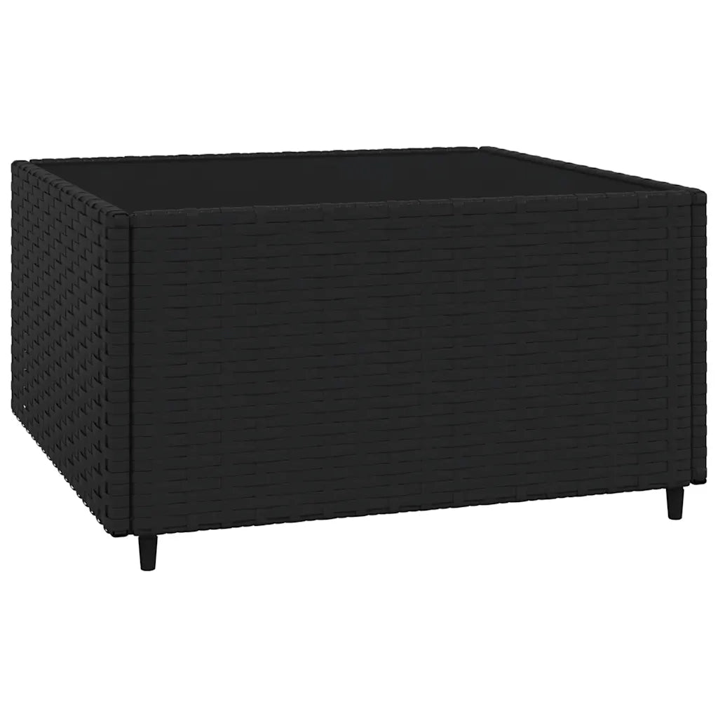 Set Divani da Giardino 4 pz con Cuscini Nero in Polyrattan 319797