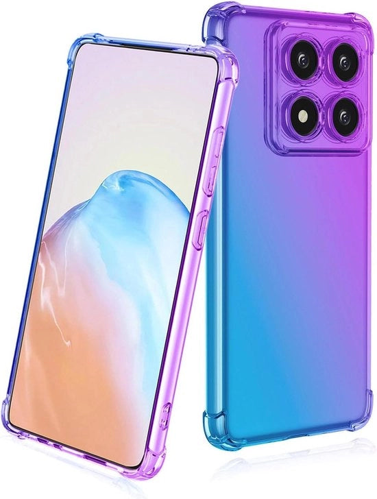 Hoes trasparente in silicone per smartphone, ultra sottile e resistente allo shock, tocco liscio, colorazione azzurro/verde