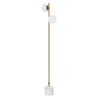 Lampada da Terra 35x35x165 cm E27 con 2 Paralumi a Sfera  Oro
