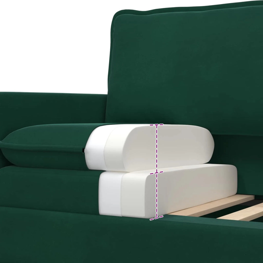 Set di divani 2 pcs Verde scuro Velluto