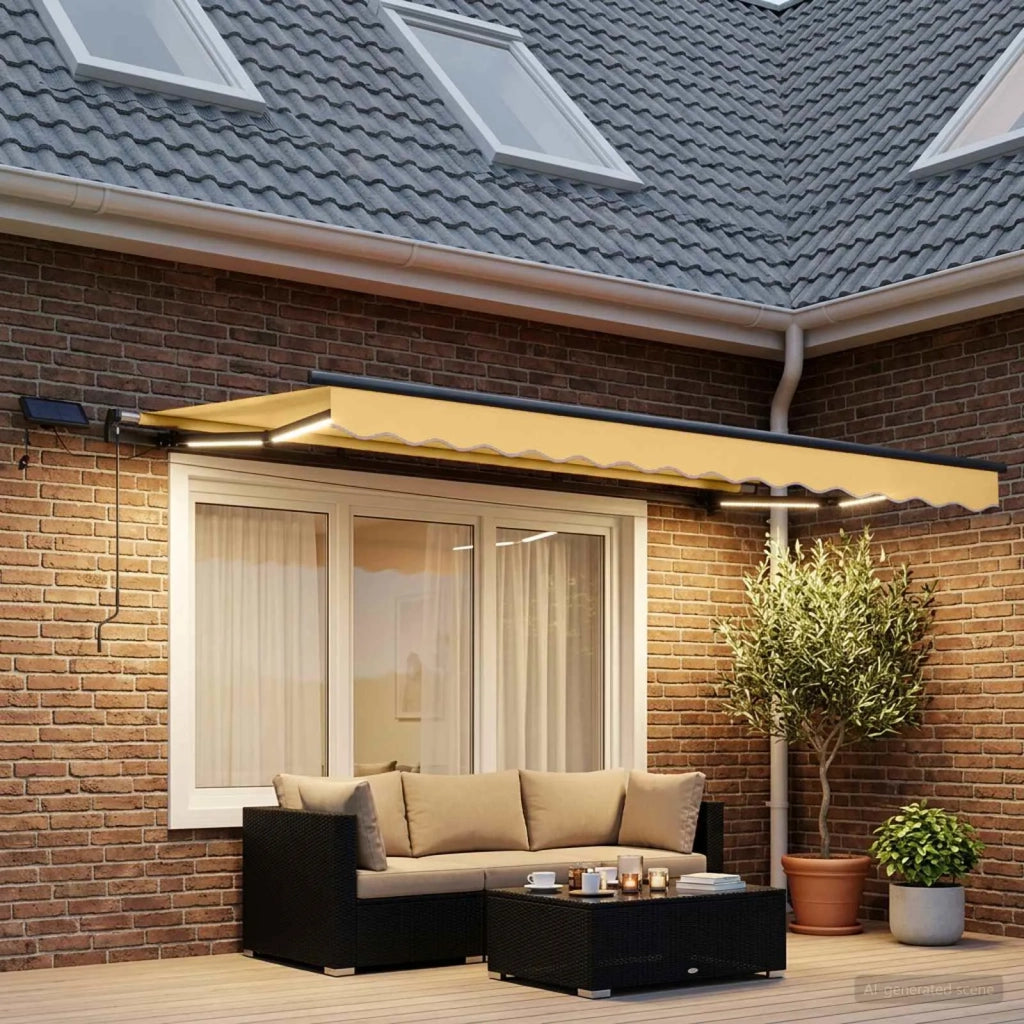 Tenda retrattile Sabbia 400 × 350 cm Tessuto e Alluminio 3426133