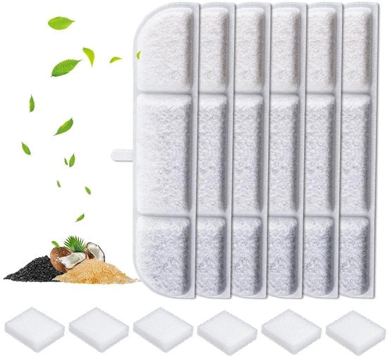 Pacco di 6+6 Filtri per Fonte Acqua per Animali da Compagnia, tipo Kitten, filtro per fonte acqua per cani e gatti, capacità 2,5L, filtro per fonte acqua per animali di tutte le dimensioni, lunga durata.