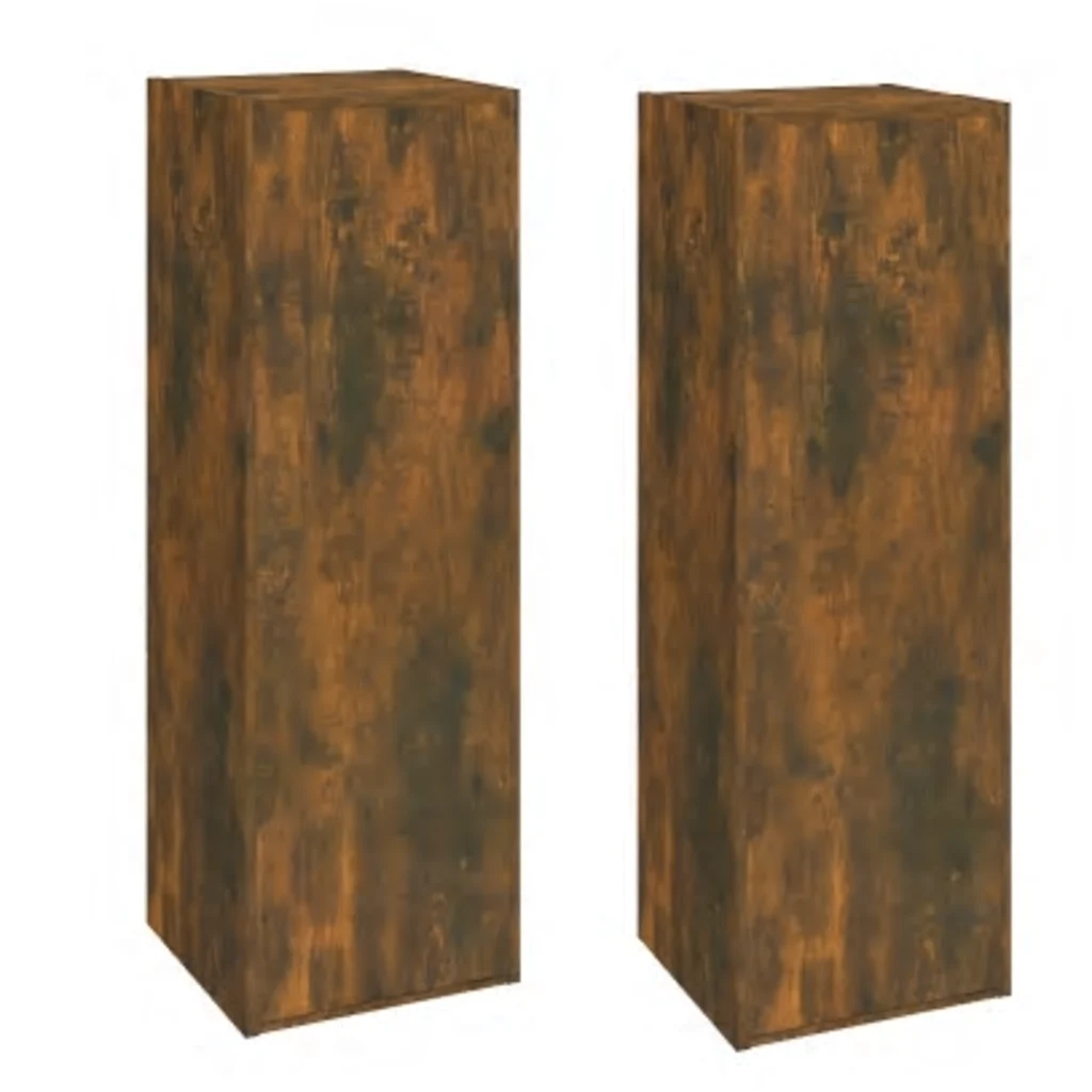 Mobili TV 2 pz Rovere Fumo 30,5x30x90 cm in Legno Multistrato 815748