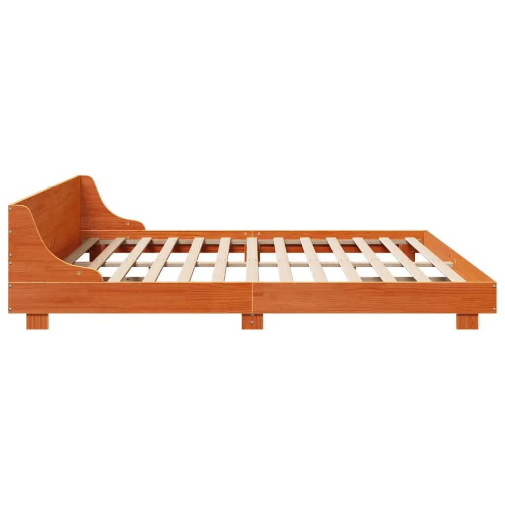 Letto senza Materasso Marrone Cera 200x200 cm in Legno di Pino 3302269