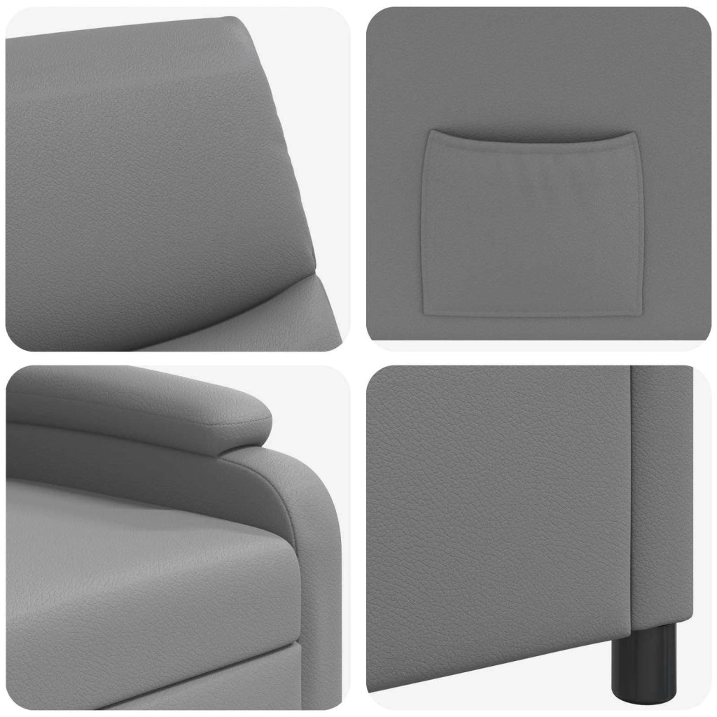 Divano Sedia-Poltrona reclinabile Grigio Similpelle 167435