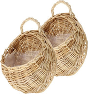 Due vasi a sospensione in canna da giardino - contenitore per verdure, vaso per fiori e vasca per piante per ingresso - supporto per giornali in legno di mare