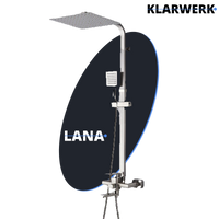 LANA | Set pioggia Premium in acciaio inox spazzolato argento | Miscelatore doccia di design | Miscelatore doccia completo di doccetta