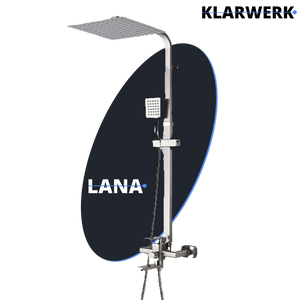 LANA | Set pioggia Premium in acciaio inox spazzolato argento | Miscelatore doccia di design | Miscelatore doccia completo di doccetta