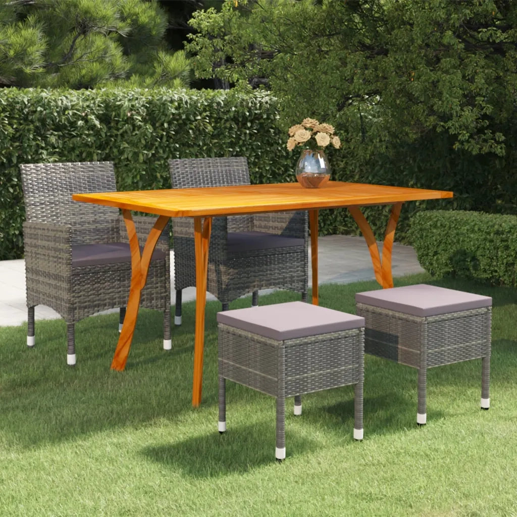 Set Mobili da Pranzo per Giardino 5 pz Grigio 3072118