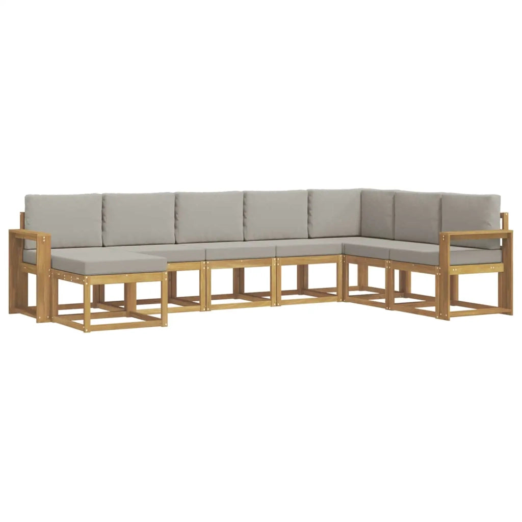 Set di divani da esterno 8 pcs Bianco e Grigio Chiaro 3388055