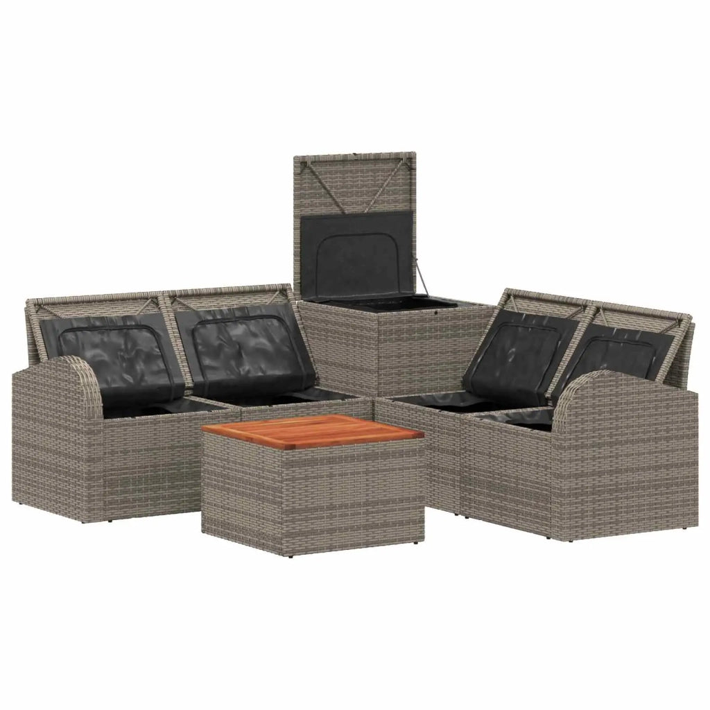 Set di divani 6 pz Grigio e Grigio Scuro 3447194