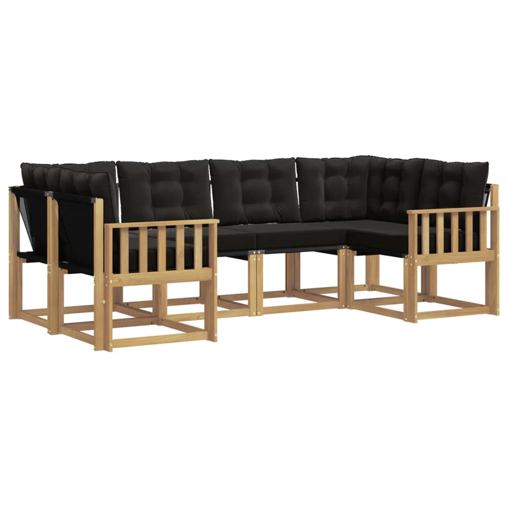 Set di divani da esterno 6 pz Bianco e Nero 3389810