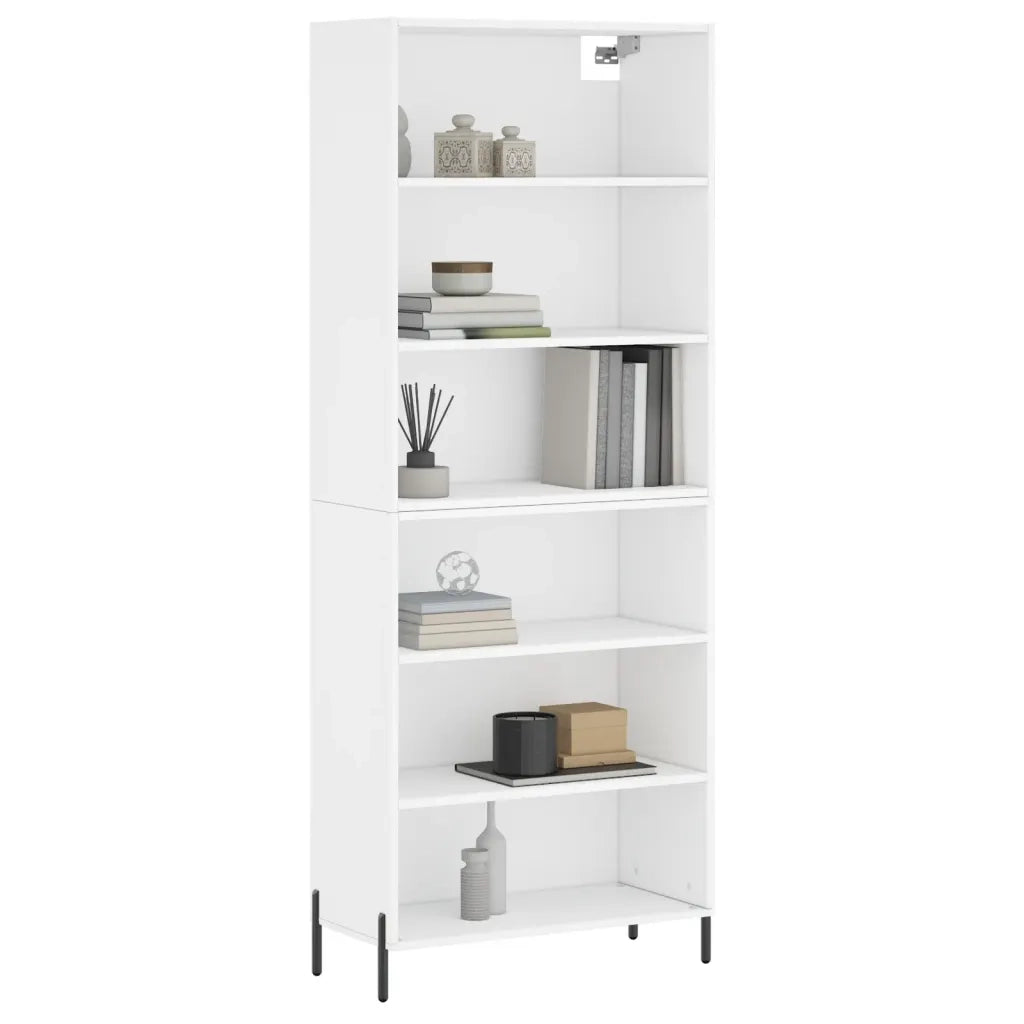 Credenza Bianca 69,5x32,5x180 cm Legno Multistrato