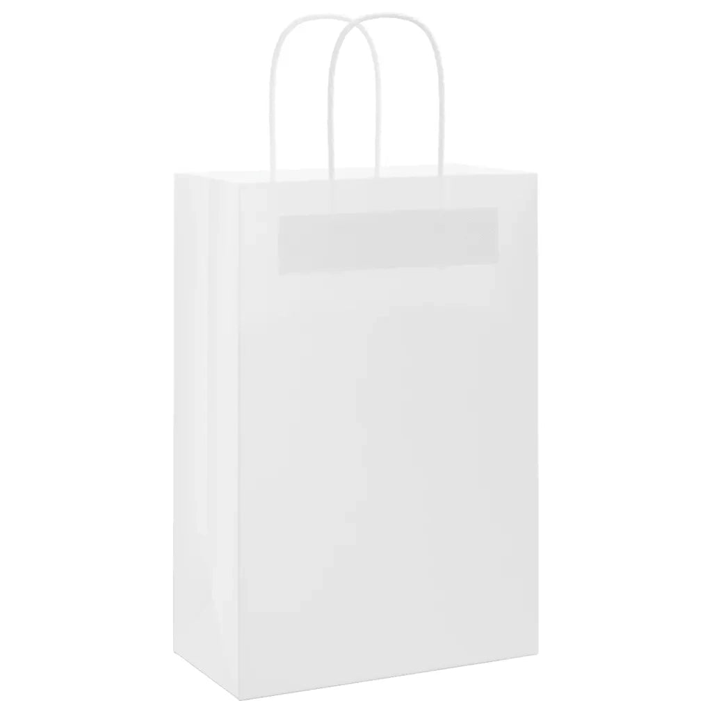 Sacchetti di Carta 50 pz con Manici Bianchi 21x11x31 cm 4101602