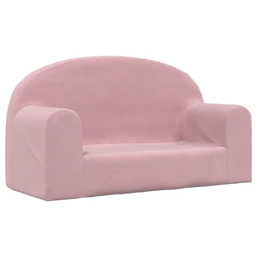 Divano per Bambini a 2 Posti-Sofa-Divanetto Rosa in Morbido Peluche 875934