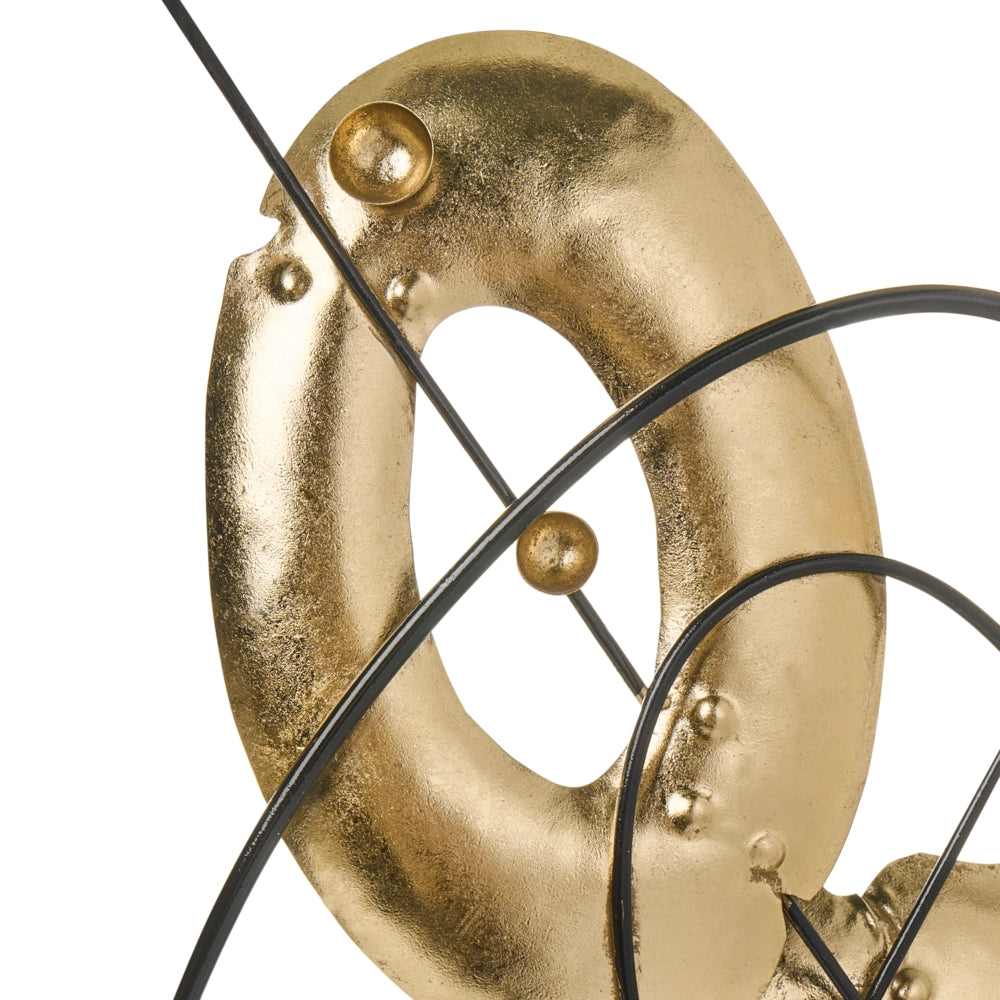 Decorazione per la casa Figurina decorativa in metallo dorato d'accento moderno Forma astratta Design glam