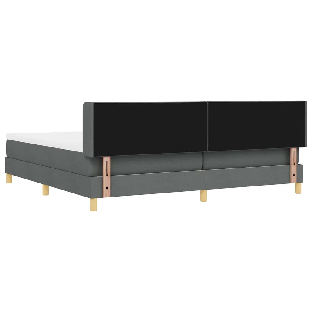 Letto a molle con materasso Grigio scuro 200 x 200 cm Tessuto 3341378