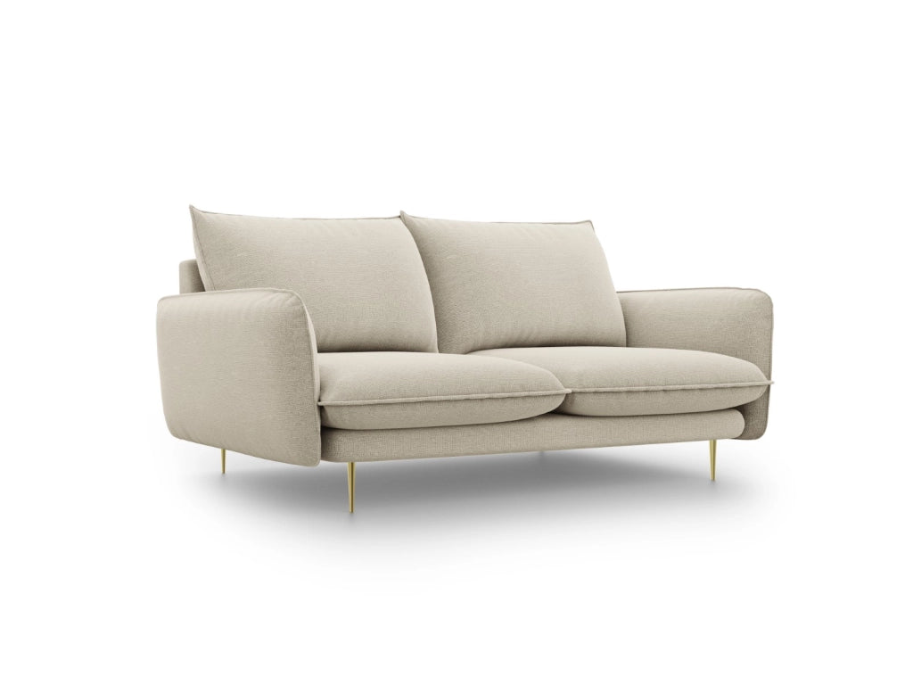 Cosmopolitan Design - Divano "Vienna" 2 posti in tessuto strutturato beige 