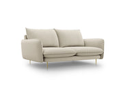 Cosmopolitan Design - Divano "Vienna" 2 posti in tessuto strutturato beige 