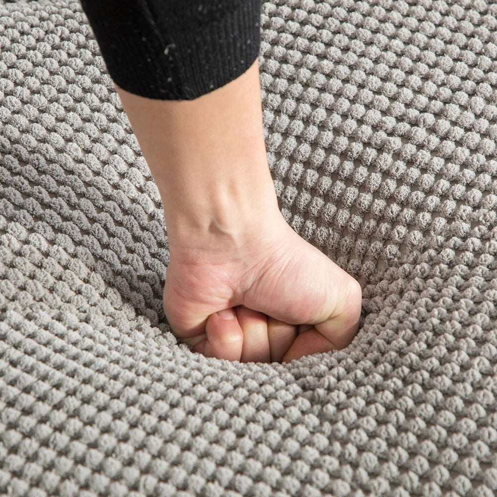 Divano Modulare in Tessuto Chenille ¨C MINIMAL ¨C Grigio, Morbido, Antimacchia