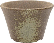 Bonsai Ceramica Artigianale Miniatura con Fusto di Drenaggio 11 cm - Made in Giappone - Per Bonsai, Fiori Giapponesi e Piante Succulente - Cuoio e Bianco Oro, Serie Wazakura