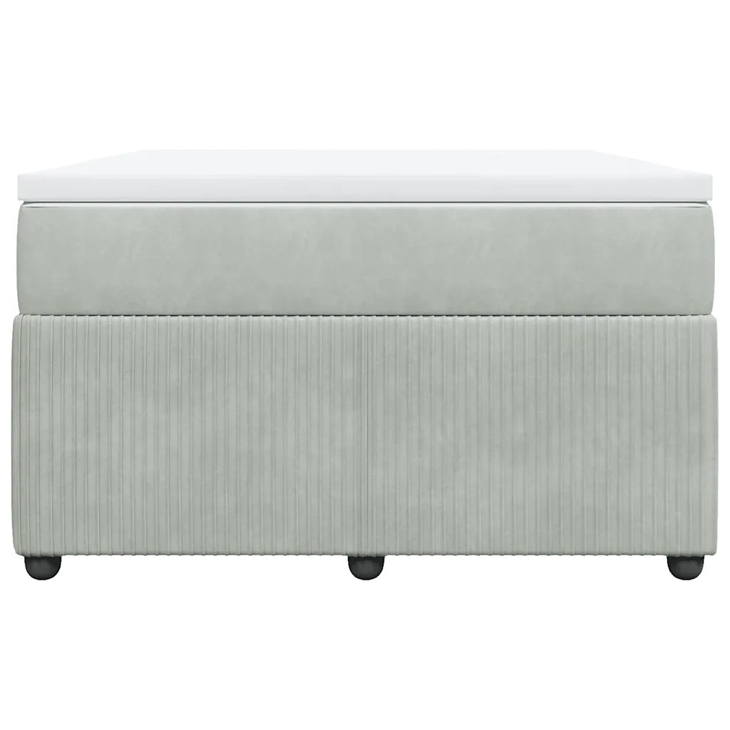 Giroletto a Molle con Materasso Grigio Chiaro 120x190cm Velluto 3285626