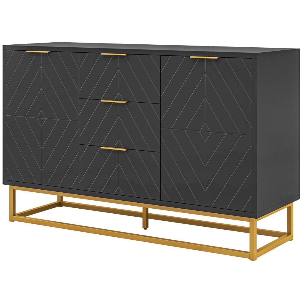 Credenza design ¨C zephmum ¨C nero legno metallo dorato