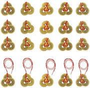 Munizioni di Fortuna Cinesi da 20 - I-Ching - Monete di Buona Fortuna - Stringa Rossa - Decorazione per Ufficio/Camera - Fortuna e Stato