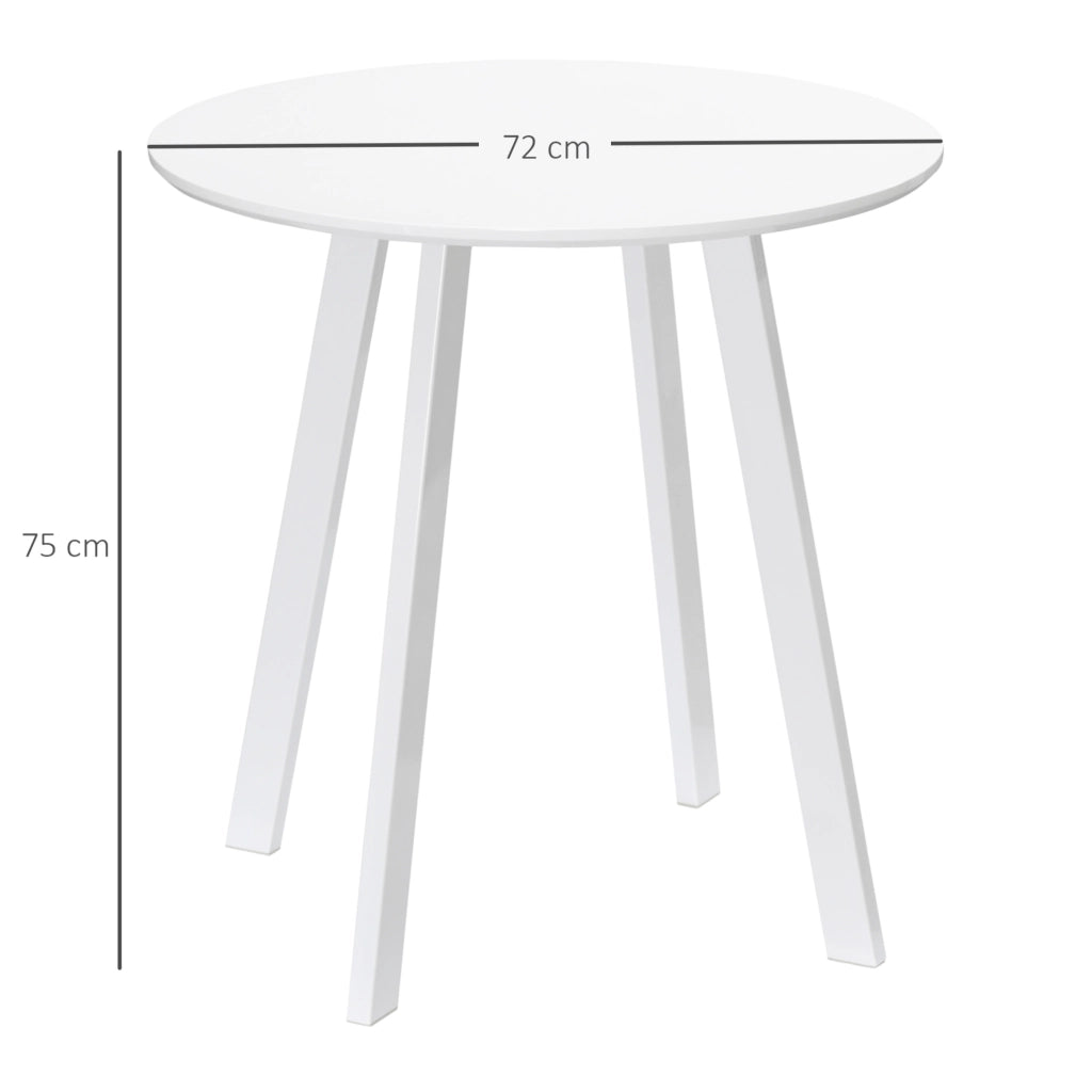 Tavolo da pranzo rotondo bianco Ø72 cm in MDF
