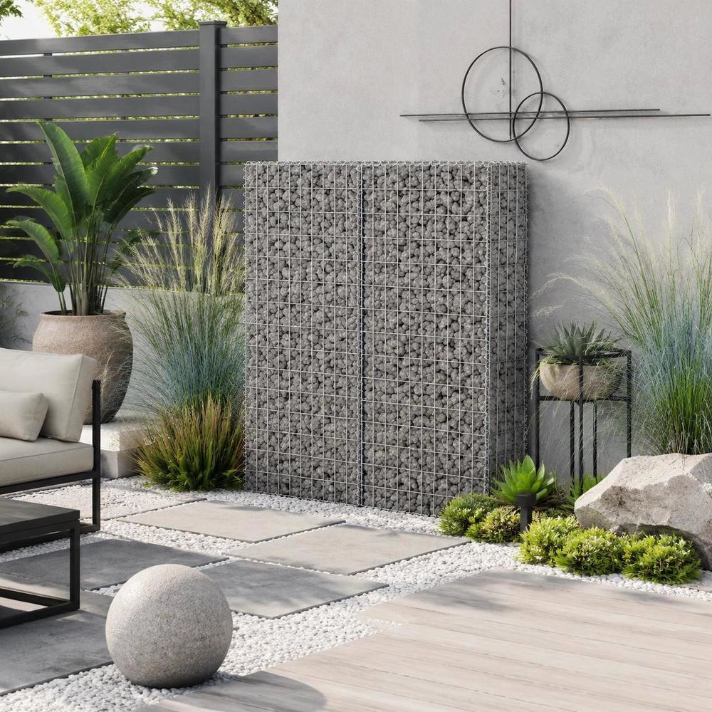 Gabion Wall With Cover, Galvanized Steel, 100x20x150 Cm