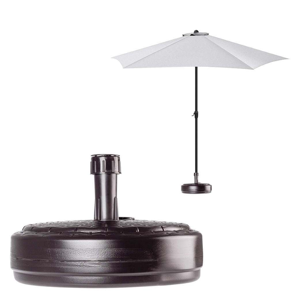 Base per ombrellone da giardino KADAX, rotonda, 39 cm, con peso, marrone