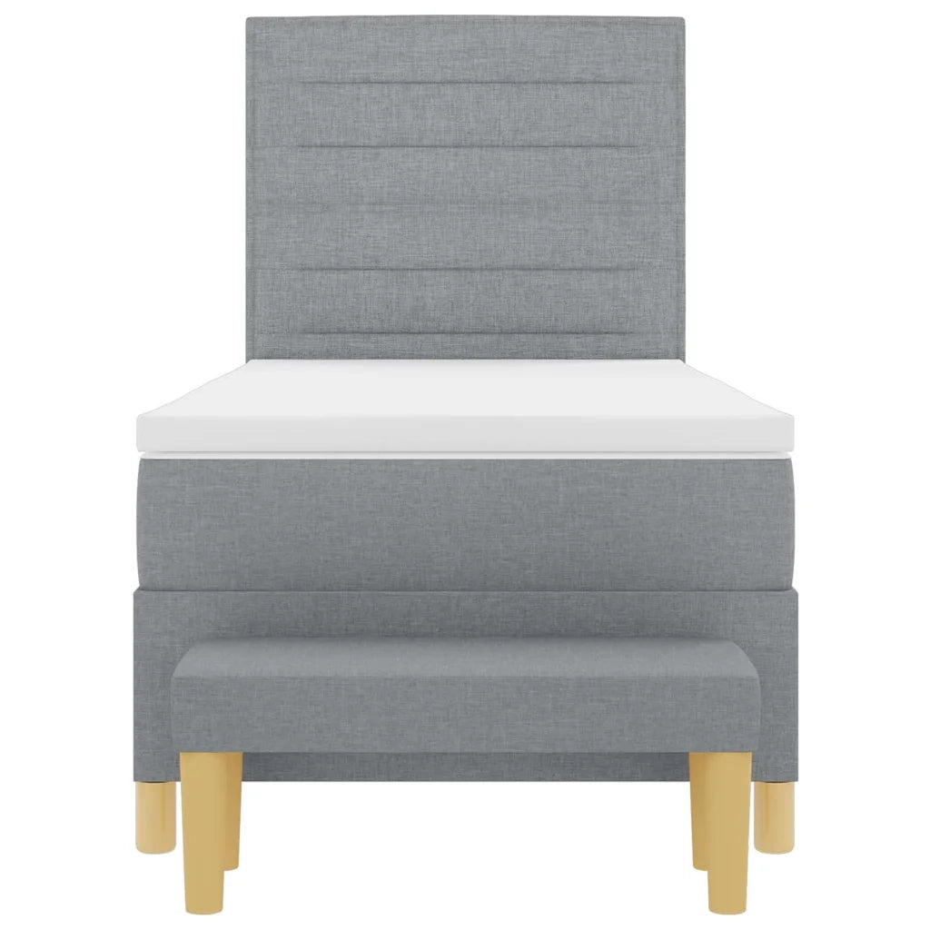 Letto a molle con testiera Grigio chiaro 200 x 80 cm Tessuto 3344177