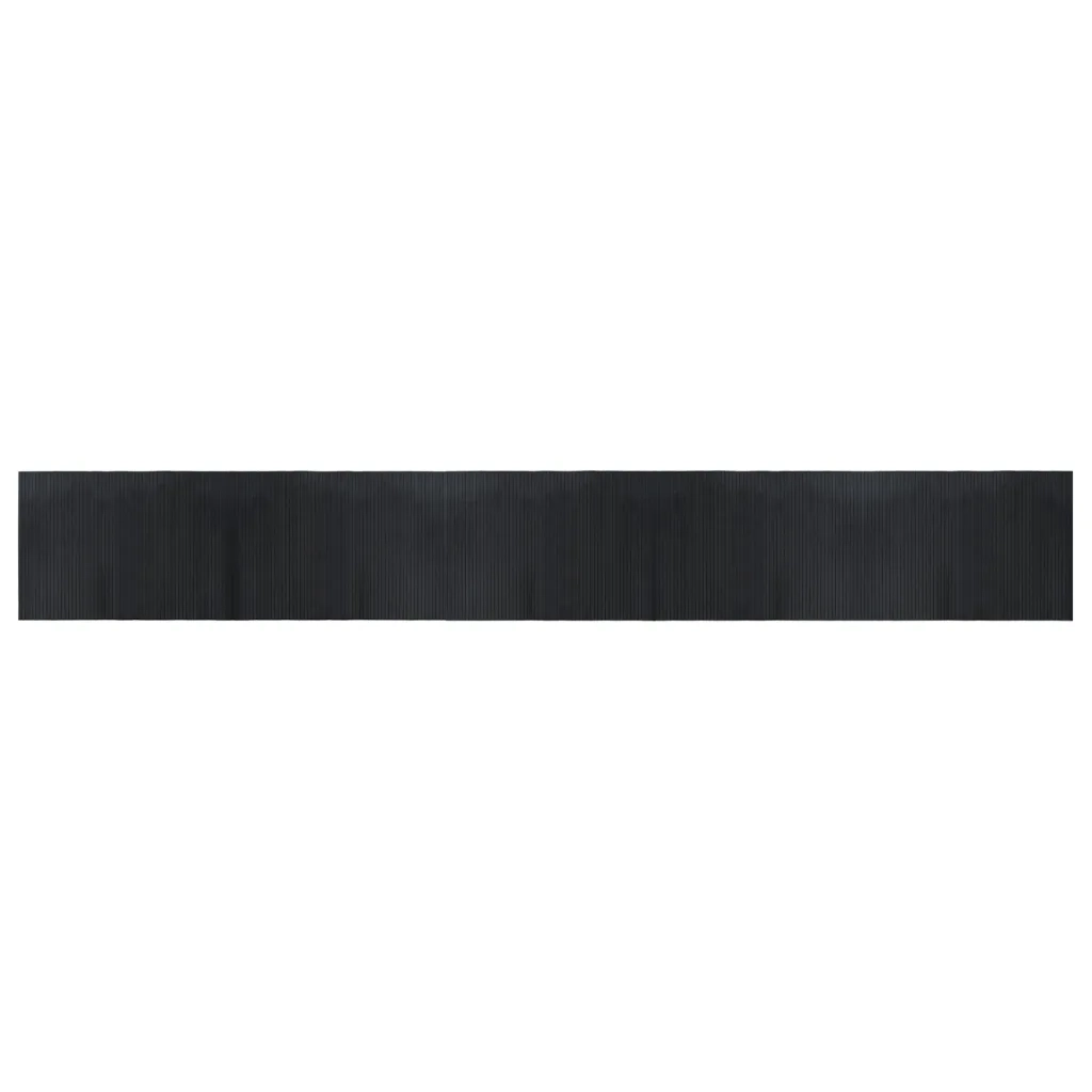 Tappeto Rettangolare Nero 70x500 cm in Bambù 376762