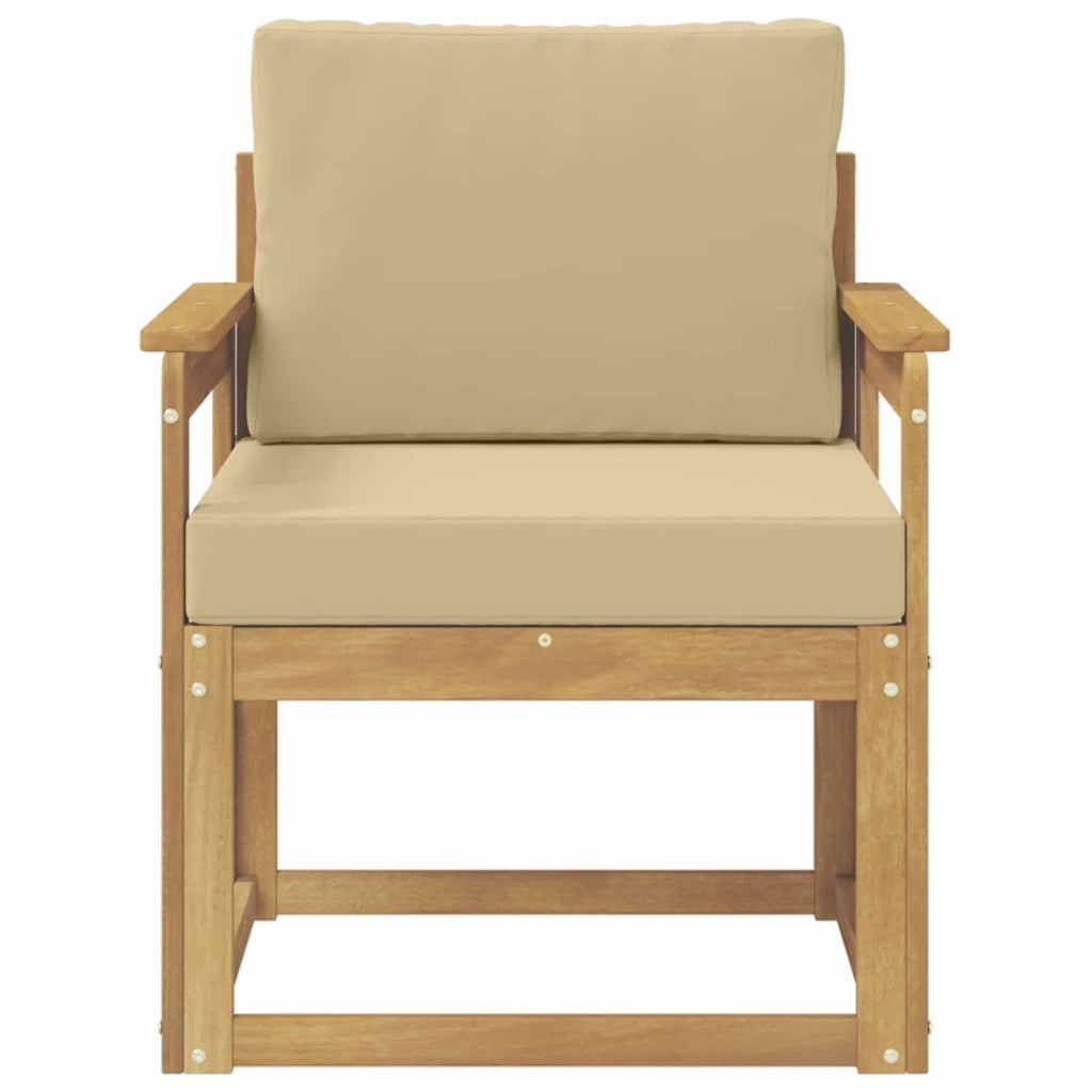 2 Pezzo Set di divani da esterno-Sofa da giardino Poliestere Bianco e Beige 783246