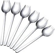 Levere da cucina in acciaio inossidabile 2 in 1, lunghezza 18,5 cm, forchetta/saladiera e cucchiaio/dolce