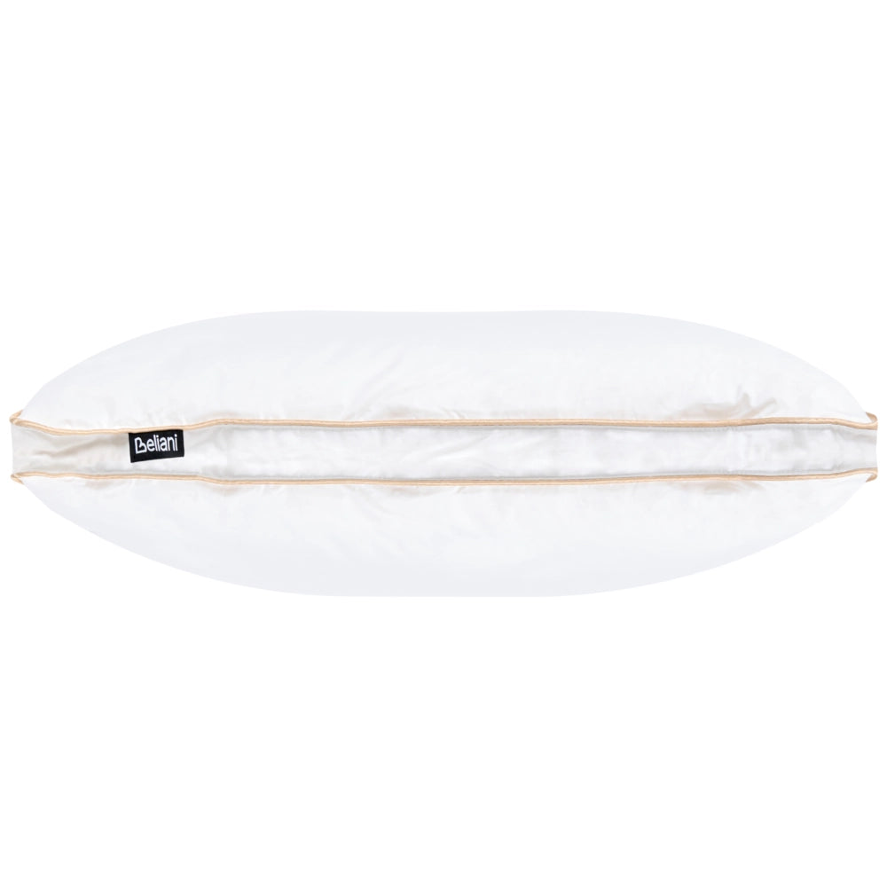 Cuscino alto a triplo scomparto Rivestimento in cotone premium Imbottitura in piuma d'oca Imbottitura in piuma d'oca Bianco 50 x 60 cm