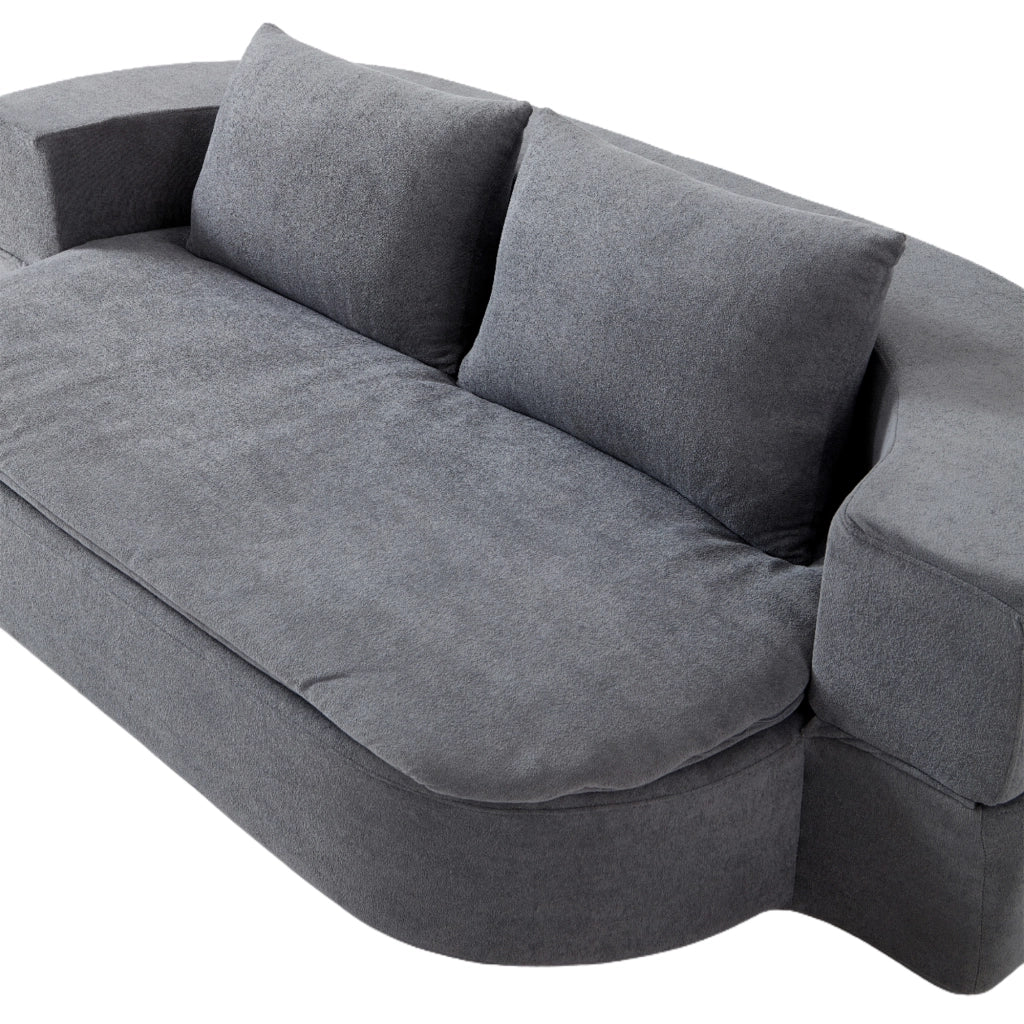 DIVANO LETTO PIEGHEVOLE 131 cm Grigio Chiaro in flanella con coperta