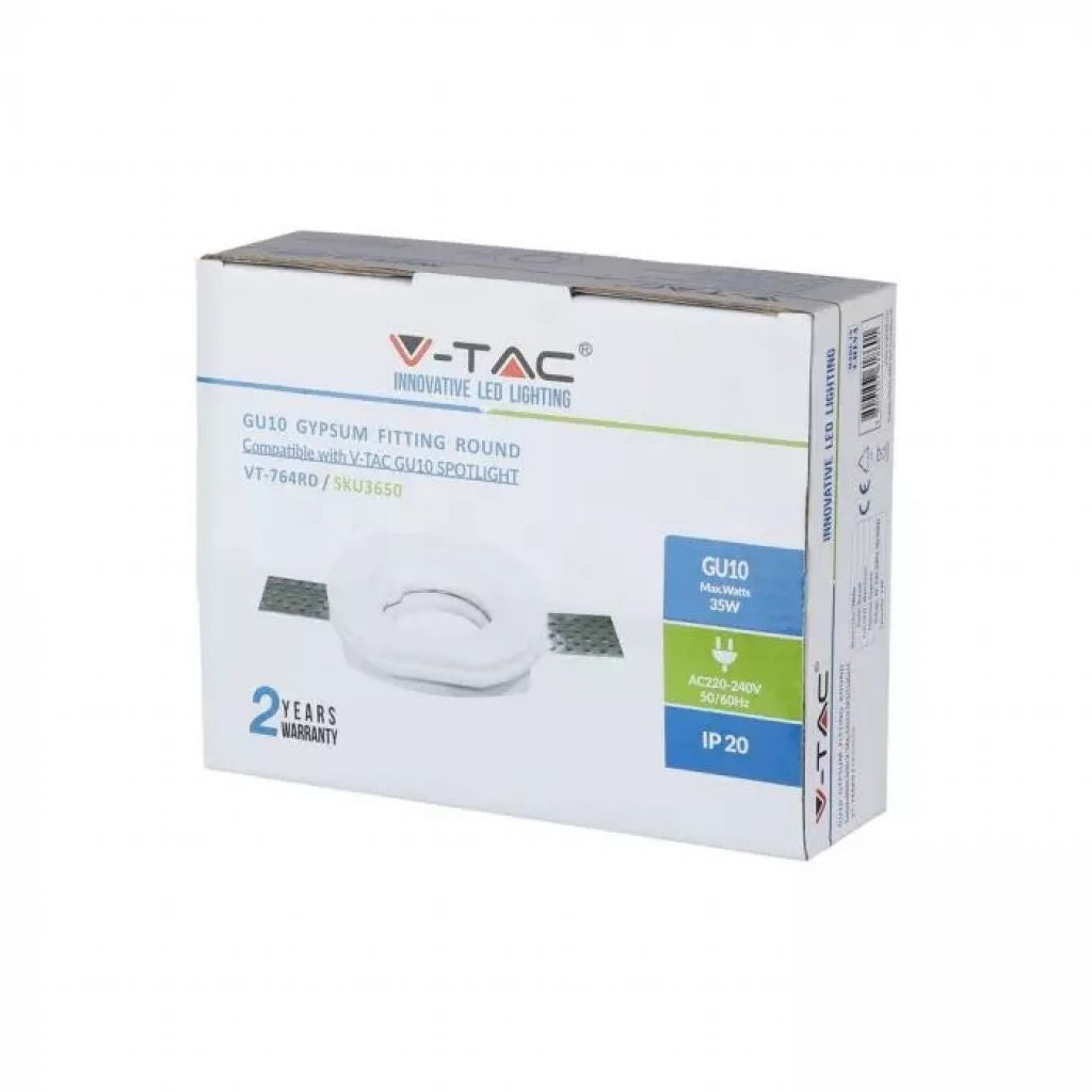 Porta faretto da incasso rotondo GU10 MASSIONE GYPSUM BIANCO