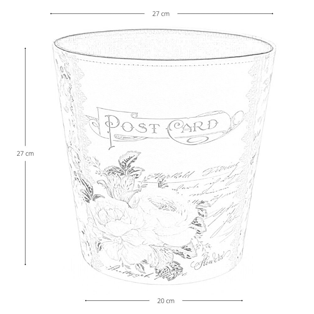 Vaso caspò portapiante cestino in plastica fantasia floreale cm 27 x 20 x h 27