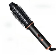Krulborstello con riscaldamento, riscaldato pennello a forma rotonda per acconciatura, pennello per volume per capelli ondulati, set di cura per capelli ondulati, nero