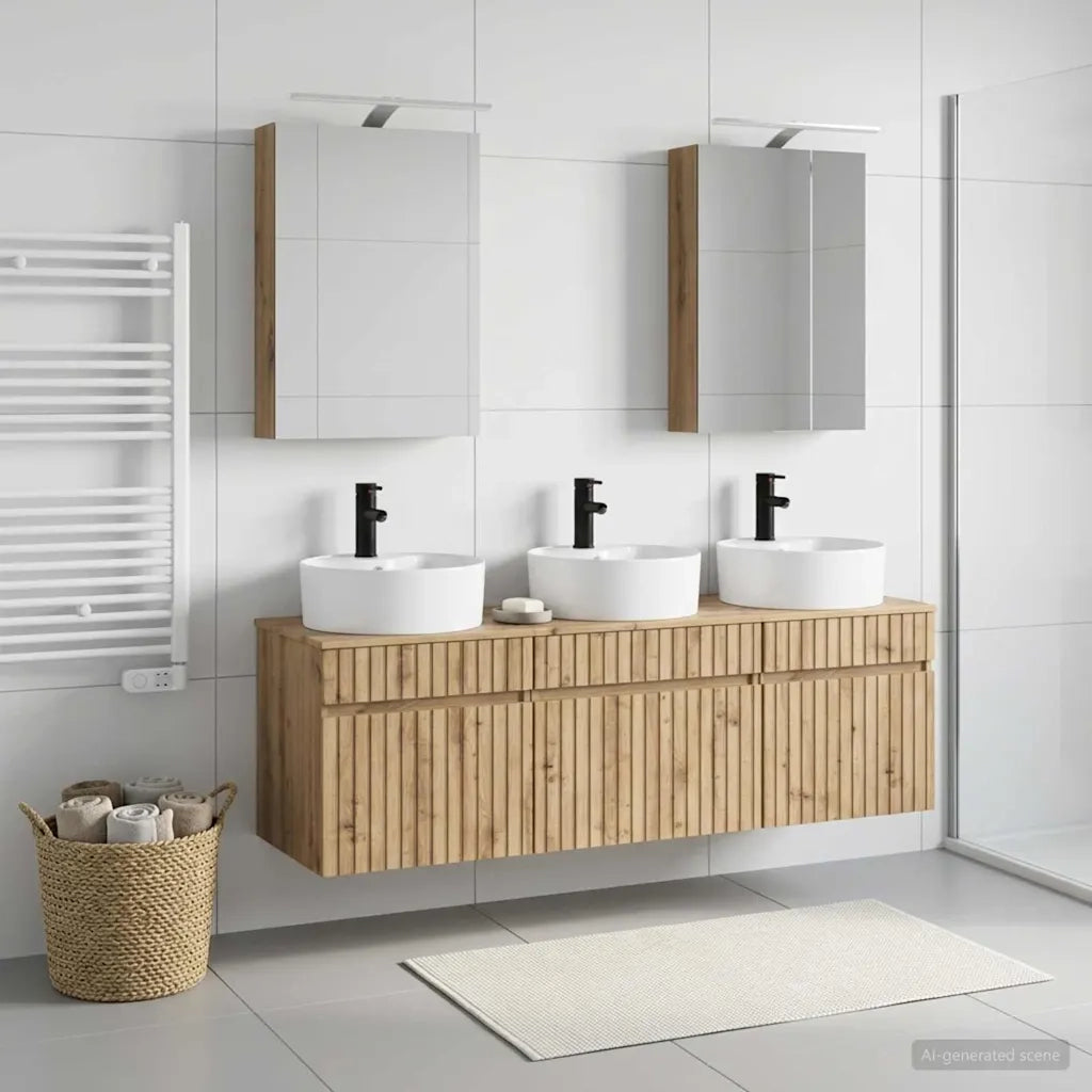 Set di Armadi da Bagno 5 pcs Rovere Artigianale 3406598