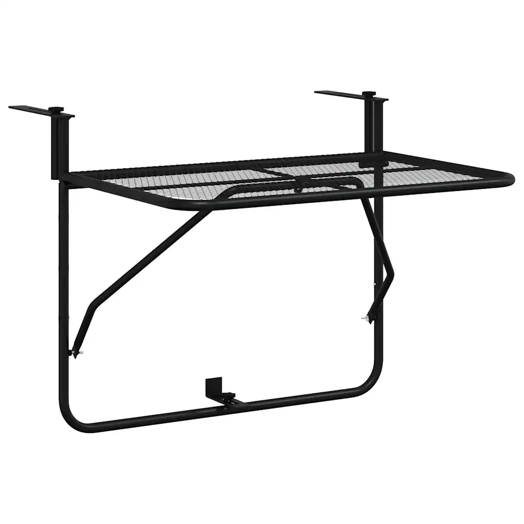 Tavolo da Balcone Nero 60x40 cm in Acciaio cod mxl 52082