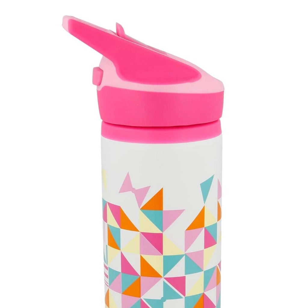 Borraccia 710ml con Sistema di Apertura Rapida Motivo geometrico in alluminio Rosa Minnie Mouse