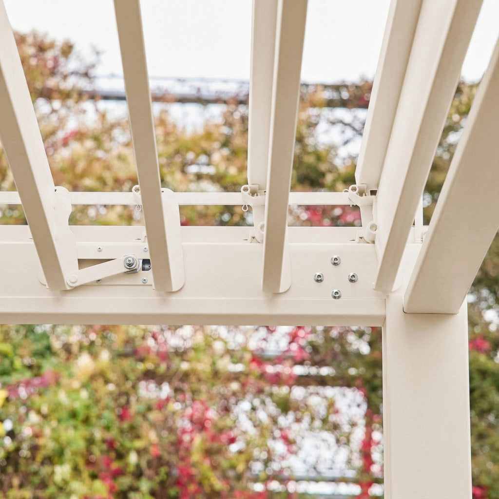 Pergola bioclimatica 3x4m in alluminio, lamelle orientabili, beige