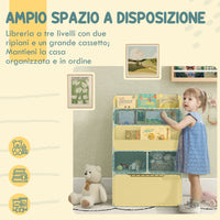Libreria per Bambini con Ripiani Mensole e Cassetto 60x29,9x90 cm in MDF Verde