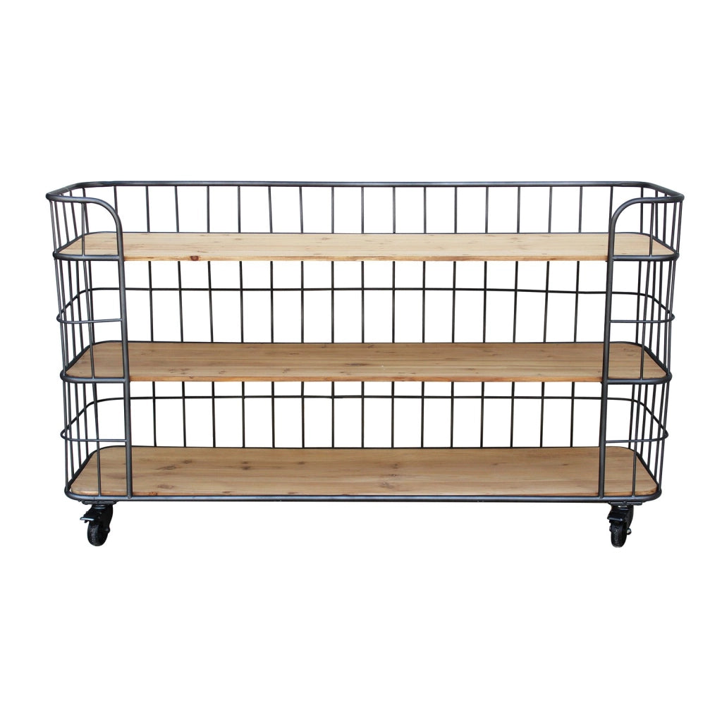 Scaffale con 3 ripiani in Acciaio Legno cm 170x44x85 - MONTAGUE